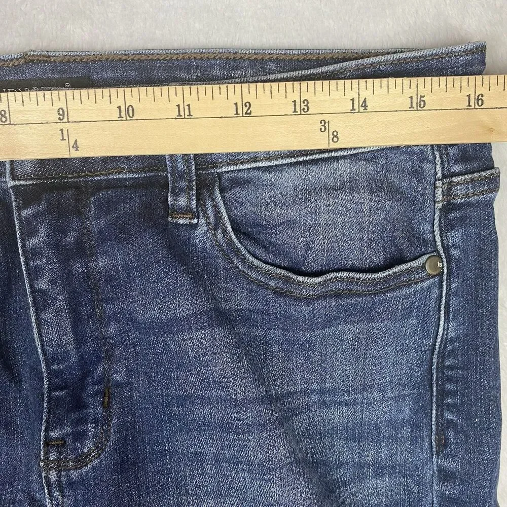 Judy Blue 82428 Slim Fit Cuffed Jeans Womens 13/31 Stretch Blue Dark Wash Denim